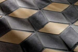 3x5 Diamond Charcoal Gray Sidewalk Gray and Hacienda